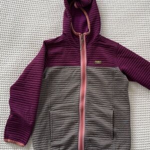 Kids L.L. Bean Purple and Gray Ribbed Jacket